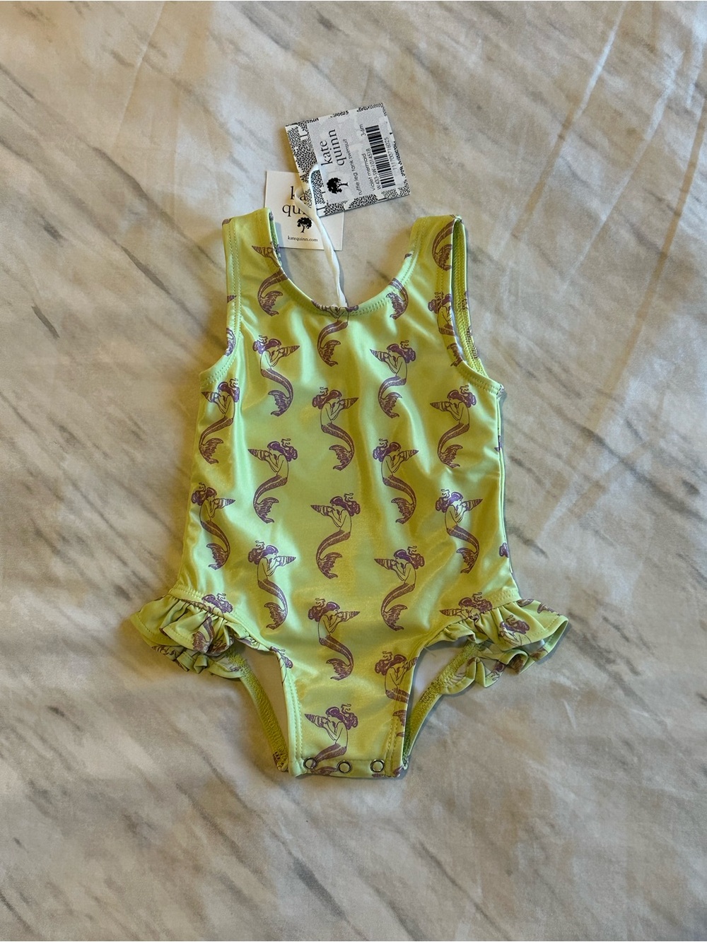 Kate Quinn 3-6 Neon and Violet Mermaid Swimsuit NWT